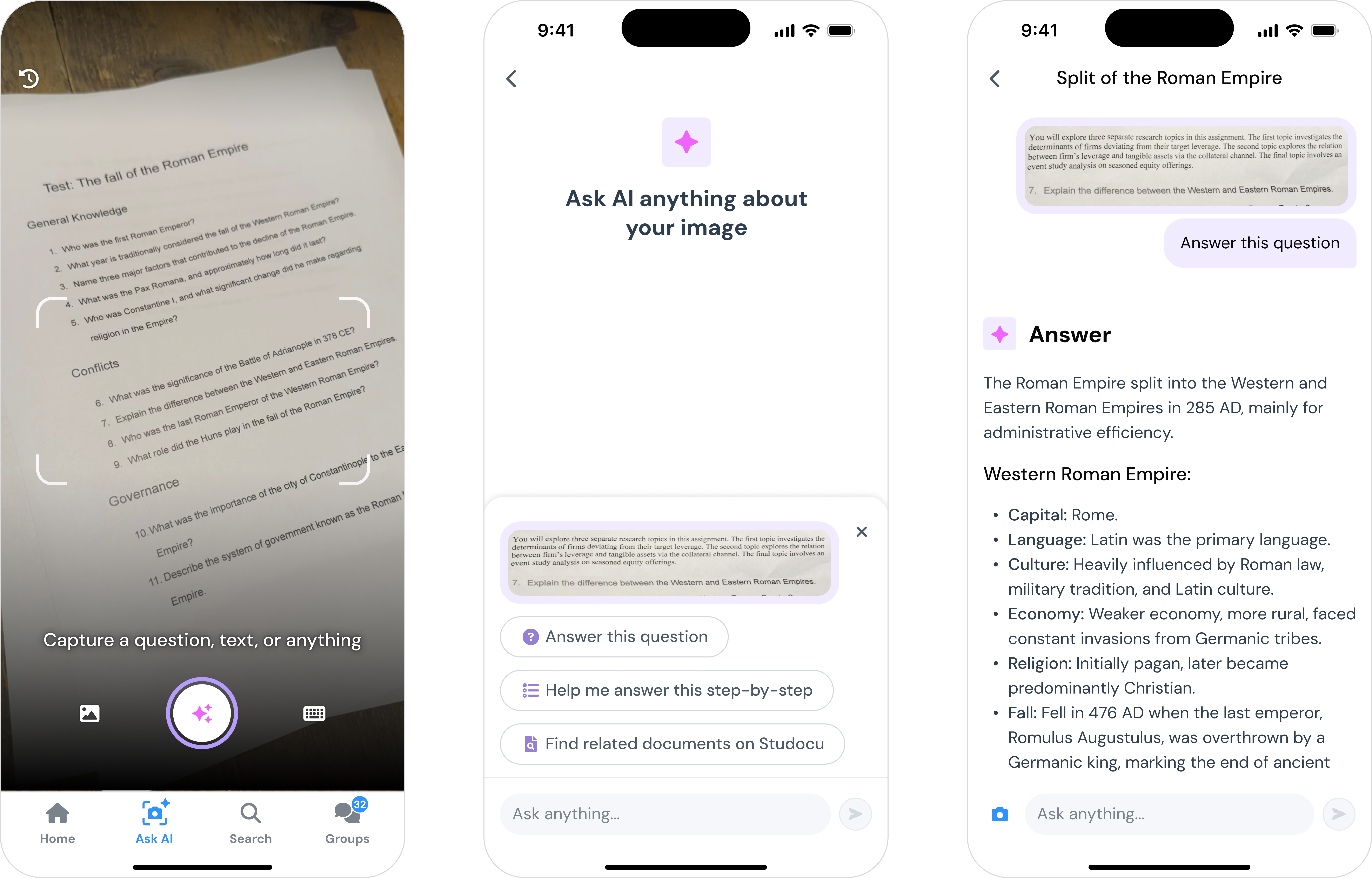 Final design with the new Studocu AI visual language